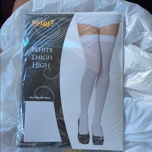 white thigh high socks